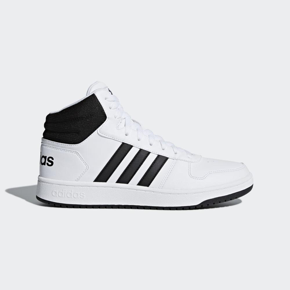 Adidasi Baschet Adidas Hoops 2.0 Mid Barbati Romania - Albi/Negrii BB7208